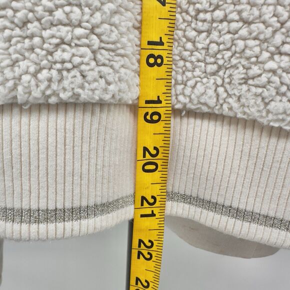 Athleta Fleece Jacket XL Tugga Sherpa Ivory Cream Full Zip Cozy Teddy Pockets - Picture 11 of 15